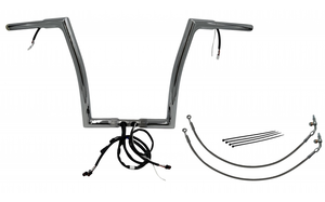 Fat Baggers 701914 EZ Install Wired Handlebars 1-1/4" Flat Top 14" Chrome