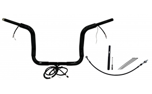 Fat Baggers 812412-B EZ Install Wired Handlebars 1-1/2" Round Top 12" Black Fat Baggers 812412-B EZ Install Wired Handlebars 1-1/2" Round Top 12" Black