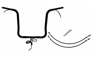 Fat Baggers 901516-B EZ Install Wired Handlebars 1-1/4" Round Top 16" Black Fat Baggers 901516-B EZ Install Wired Handlebars 1-1/4" Round Top 16" Black