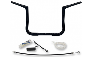 Fat Baggers 709112-B 1¼" Flat Top Handlebar Kit- 12" Black- 08-13 Street Glide/Electra Glide Models