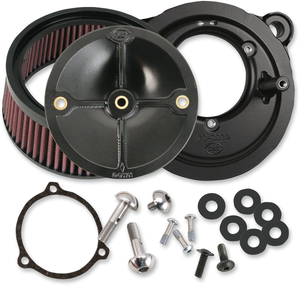 S&S 170-0164 Cycle Air Cleaner Kits Stealth Without Cover In Black For Harley Davidson 2003-2017 Twin Cam Models With 58mm S&S Throttle Body S&S 170-0164 Cycle Air Cleaner Kits Stealth Without Cover In Black For Harley Davidson 2003-2017 Twin Cam Models With 58mm S&S Throttle Body