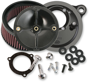 S&S 170-0165 Air Cleaner Kits Stealth Without Cover In Black For Harley Davidson 2003-2017 Twin Cam Models With 66mm S&S Throttle Body S&S 170-0165 Air Cleaner Kits Stealth Without Cover In Black For Harley Davidson 2003-2017 Twin Cam Models With 66mm S&S Throttle Body