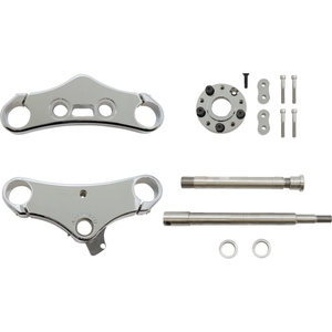 Accutronix TWD549-ESCK8 49 mm Wide Glide Triple Tree Conversion Kit Triple Tree - 49 mm - Chrome - 5° Rake Accutronix TWD549-ESCK8 49 mm Wide Glide Triple Tree Conversion Kit Triple Tree - 49 mm - Chrome - 5° Rake