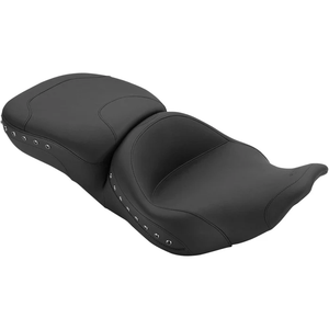 Mustang 76972 Super Touring 2-Up Seat with Driver Backrest Option - Studded - RoadKing '97-'07