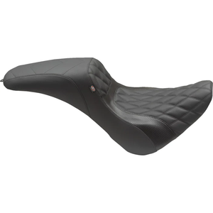 Mustang 75152 Tripper Fastback Seat - Black - Double Diamond - FXBB/FXST '18-'23