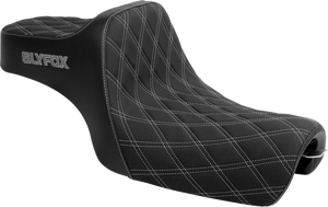 Slyfox 4709D-SlyFox High Noon Seat Double Diamond Silver Stitch 04-22 XL Sportster Slyfox 4709D-SlyFox High Noon Seat Double Diamond Silver Stitch 04-22 XL Sportster