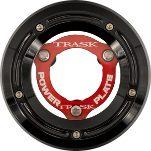 Trask Black Derby Cover Red Clutch Power Plate 18-25 Softail TM-0052-BK-RD Trask Black Derby Cover Red Clutch Power Plate 18-25 Softail TM-0052-BK-RD