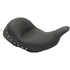 Mustang 76079 Lowdown Solo Seat  without Backrest Lowdown Seat with Driver Backrest Chrome Studded