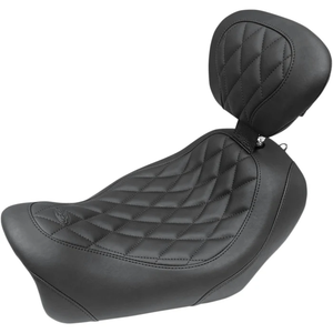 Mustang 79799 Wide Tripper Solo Seat with Backrest Diamond Black