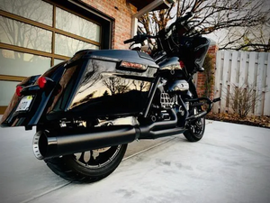 Khrome Werks 200775-SR 2:1 SR Black Outlaw Exhaust Three Step Header M8 Touring Fl Road Street Glide 17-26