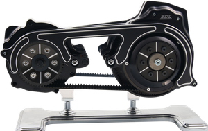 BELT DRIVES LTD. M18S-B 2" Open Belt Drive with 2-Piece Motor Plate - 2" Black