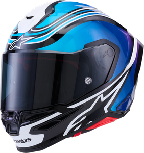 ALPINESTARS 8202826-1636-XS Supertech R7 Zeal Helmet - Zeal 22.06 Gloss Black/Blue/Pink Fluo/White XS
