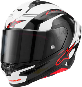 ALPINESTARS 8203426-1353-2XL Supertech R7 A-Core Helmet - 22.06 A-Core Gloss Black/White/Red 2XL