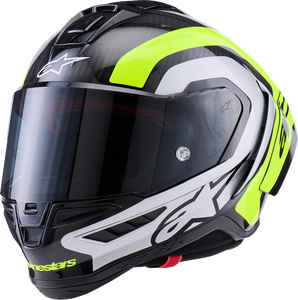 ALPINESTARS 8203926-1699-L Supertech R10 Arius Helmet - 22.06 Arius Gloss Black/Silver/Yellow Fluo Large