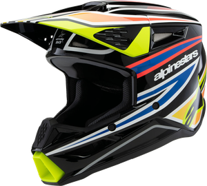 ALPINESTARS 8302025-1574-YL Youth SM3 Wurx Helmet - Wurx Gloss Black/Yellow Fluo/Blue/Red Large