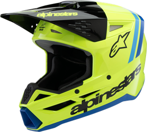 ALPINESTARS 8301825-5017-YS Youth SM3 Radium Helmet - Radium Gloss Yellow Fluo/Black/Blue Small