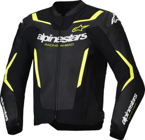 ALPINESTARS 3100326-155-54 GP Force v2 Airflow Leather Jacket - Black/Yellow Fluo US 44 / EU 54