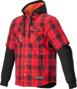 ALPINESTARS 4300424-3136-S MO.ST.EQ Tartan Jacket - Red/Black Small