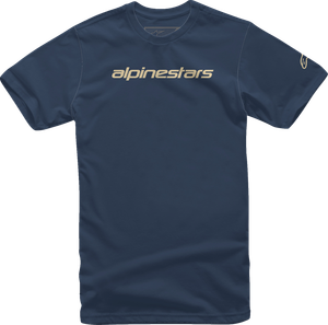 ALPINESTARS 12127202071282X Linear Wordmark T-Shirt - Navy/Stone 2XL