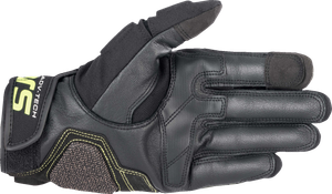 ALPINESTARS 3504822-6085-XL Halo Leather Gloves - Forest Black/Fluo Yellow XL