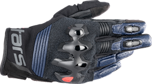 ALPINESTARS 3504822-7109-2X Halo Leather Gloves - Dark Blue/Black 2XL