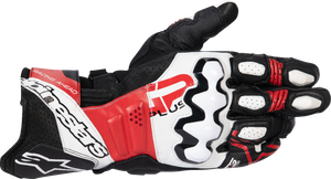 ALPINESTARS 3550825-1304-S GP Plus R V3 Leather Gloves - Black/White/Bright Red Small