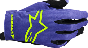 ALPINESTARS 3541824-3175-2XS Youth Radar Gloves - Purple/Fluo Yellow 2XS