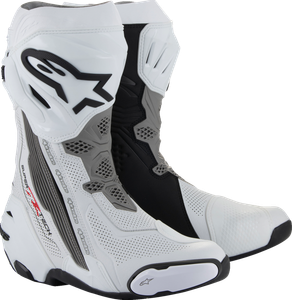 ALPINESTARS 2220121-2024-44 Supertech R Vented Boots - White/Gray/Black US 9.5 / EU 44