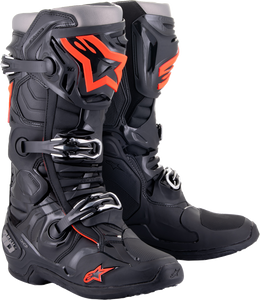 ALPINESTARS 2010020-1030-7 Tech 10 Boots - Black/Red Fluorescent US 7 / EU 40.5