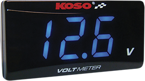 KOSO NORTH AMERICA BA024B00 Super Slim Volt Meter - Blue Digits 2.22" W x 1.06" H x 0.43" D