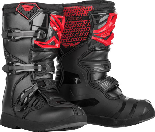 FLY RACING 364-67306 YOUTH MAVERIK BOOTS RED/BLACK SZ 06