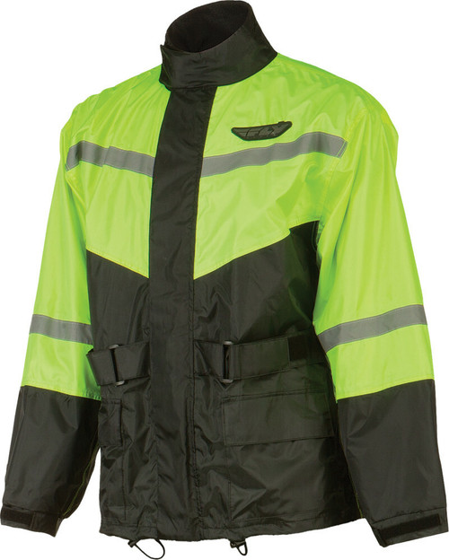 FLY RACING 479-80185X 2-PIECE RAIN SUIT BLACK/HI-VIS 5X
