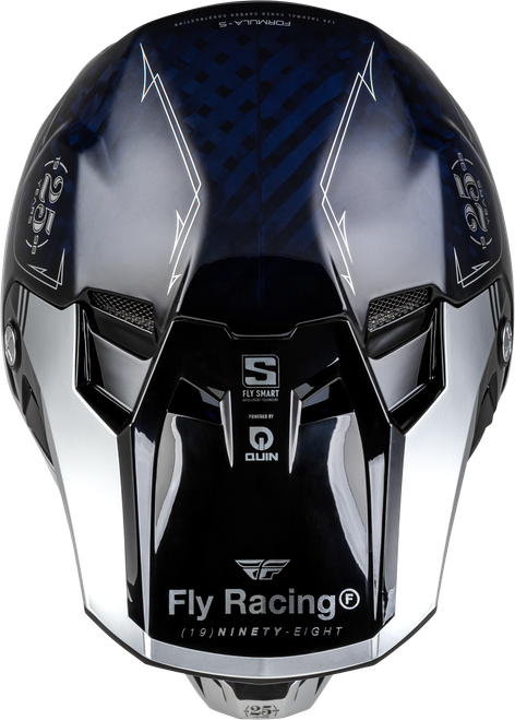 FLY RACING 73-4448YL YOUTH FORMULA S CARBON LEGACY HELMET BLUE CARBON/SILVER YL