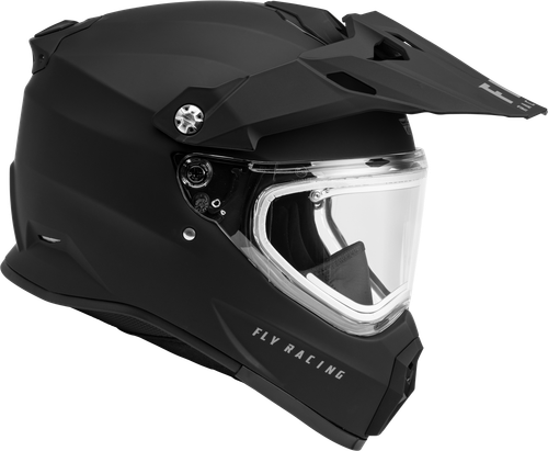 FLY RACING 73-31366S TREKKER CW SOLID HELMET ELEC SHLD MATTE BLACK SM