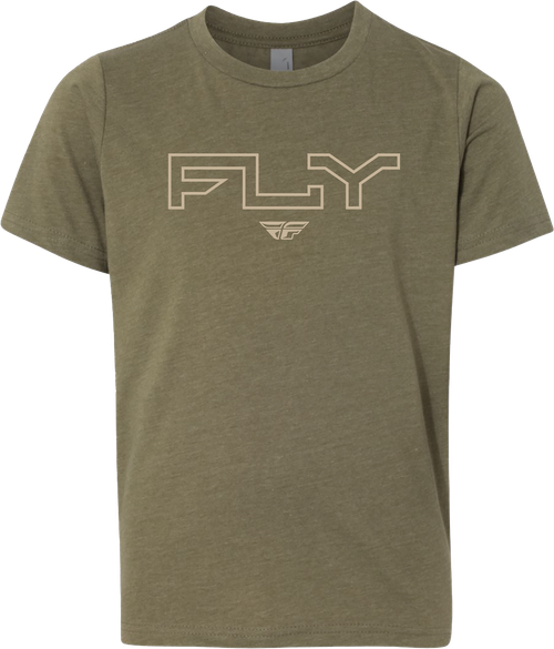 FLY RACING 354-0312YM YOUTH FLY EDGE TEE MILITARY GREEN YM