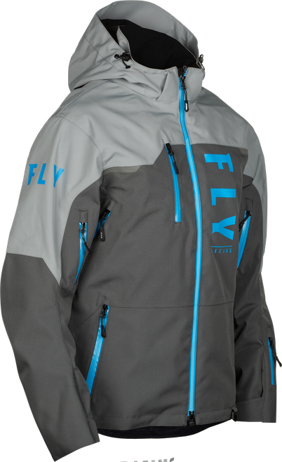 FLY RACING 470-5207L CARBON JACKET GREY/BLUE LG
