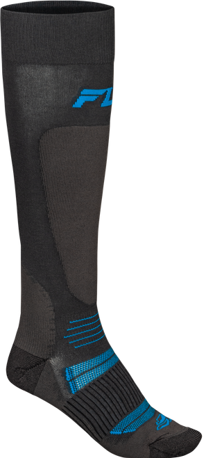 FLY RACING 350-0574S SNOW MIDWEIGHT WOOL SOCK GREY/BLUE SM/MD
