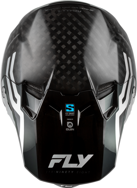 FLY RACING 73-4450XS FORMULA S CARBON BYTE HELMET BLACK CARBON/GREY/SILVER XS