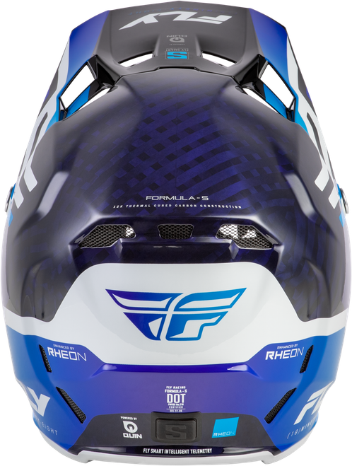 FLY RACING 73-4452L FORMULA S CARBON BYTE HELMET BLUE CARBON/BLUE/WHITE LG