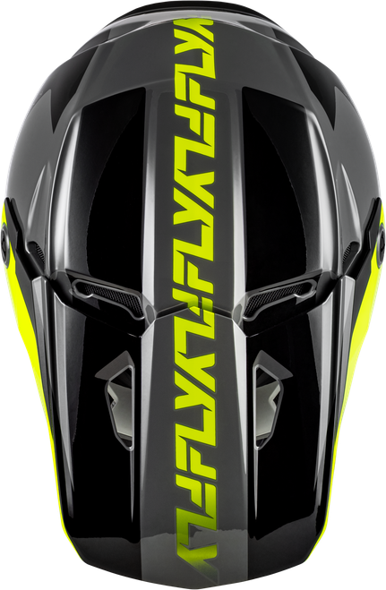 FLY RACING 73-8677S KINETIC CREST HELMET GREY/BLACK/HI-VIS SM