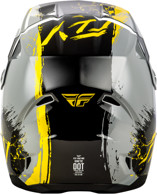 FLY RACING 73-8679YL YOUTH KINETIC DRIP HELMET GREY/BLACK/YELLOW YL