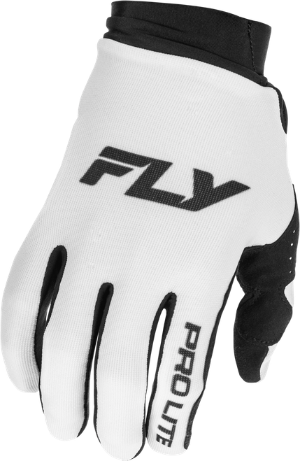 FLY RACING 379-045YL YOUTH PRO LITE GLOVES WHITE/BLACK YL