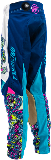 FLY RACING 380-34422 YTH KINETIC MUTANT MESH PANTS WHITE/BLUE/MULTI SZ 22