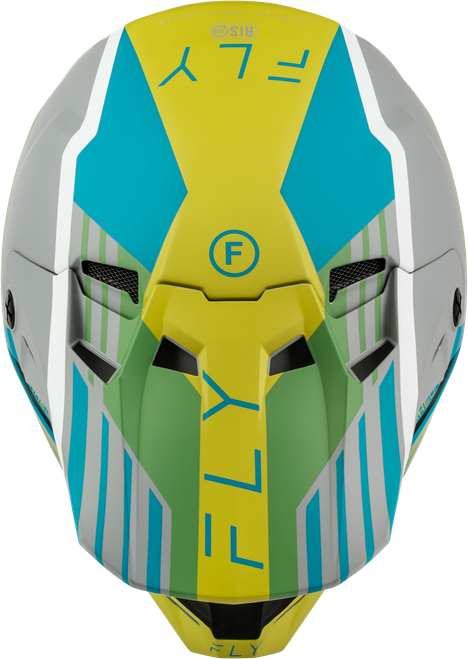 FLY RACING 73-4365S FORMULA CC STRIKE HELMET MATTE GREY/GREEN/TEAL SM