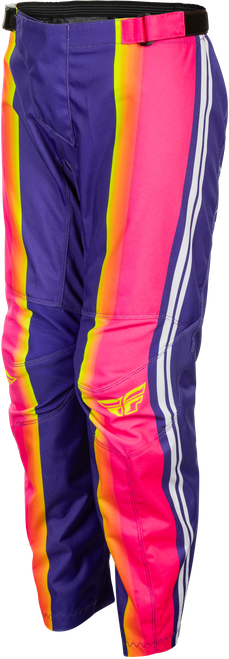 FLY RACING 380-23422 YOUTH F-16 RAZE PANTS PURPLE/PINK/YELLOW SZ 22