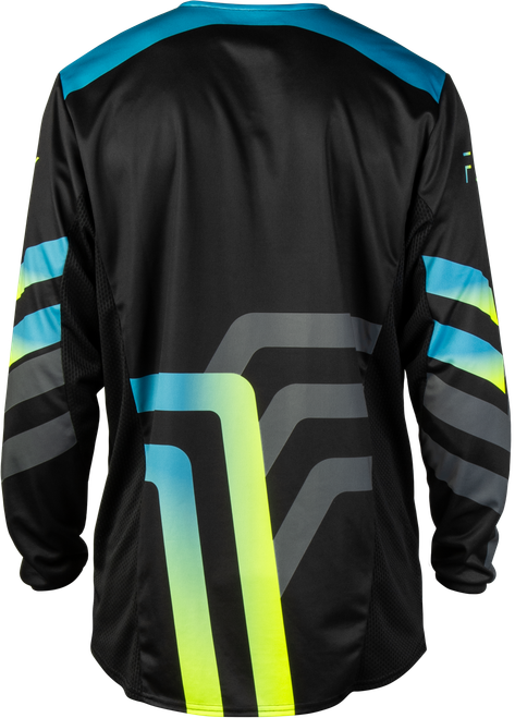 FLY RACING 380-540X KINETIC VOLT JERSEY BLACK/GREY/TEAL/YELLOW XL
