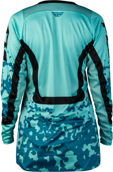 FLY RACING 380-621S WOMEN'S LITE FLAKE JERSEY AQUA/TEAL/BLACK SM