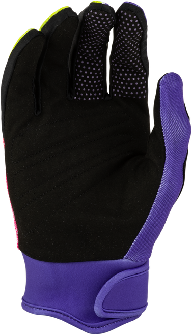 FLY RACING 380-914L F-16 RAZE GLOVES PURPLE/PINK/YELLOW LG