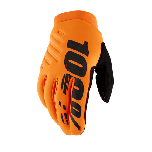 100% 10003-00010 BRISKER GLOVES FLUO ORANGE/BLACK SM