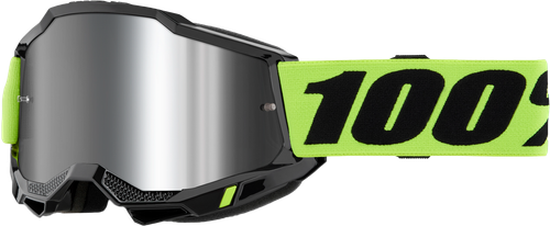 100% 50014-00040 ACCURI 2 GOGGLE NEON YELLOW MIRROR SILVER LENS